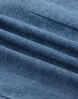 Denim Frilled Short Sleeve Snap Button Shirt