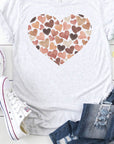 Watercolor Hearts Earthy Pink & Brown Graphic Tee