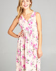 e Luna Floral Terry Babydoll Casual Dress