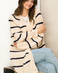 HYFVE Made for Style Oversized Striped Sweater Cardigan