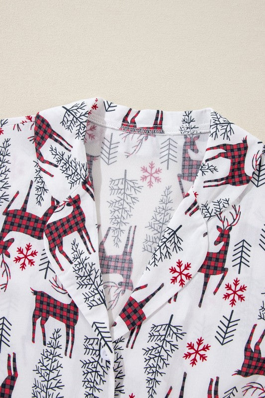 Christmas Deer Shirt and Shorts Lounge Set