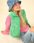 VERY J Zip Up Padded Corduroy Puffer Vest