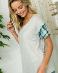 e Luna PLUS Plaid Striped Boxy Top