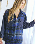 David and Dani Printed Button Down Long Sleeve Jacket