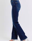 Judy Blue Full Size Raw Hem Straight Leg Jeans