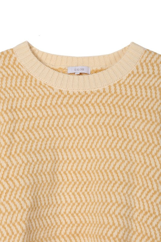 Lilou Herringbone Crew Neck Sweater - Online Only