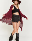 Jade By Jane Fringe Knit Cardigan