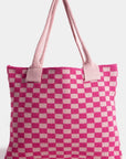 Fame Checkered Pattern Tote Bag