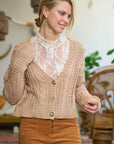 Jade By Jane Plus Cable Knit Cardigan