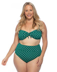 Green Polka Dot High Waist Bikini Set