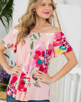 e Luna Floral Off Shoulder Top