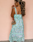 Floral Lace Tied-Strap Empire Waist Maxi Dress