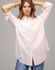 Davi & Dani Stripe Button Down Long Sleeve Shirt - Online Only