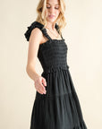 And The Why Smocked Ruffled Tiered Dress