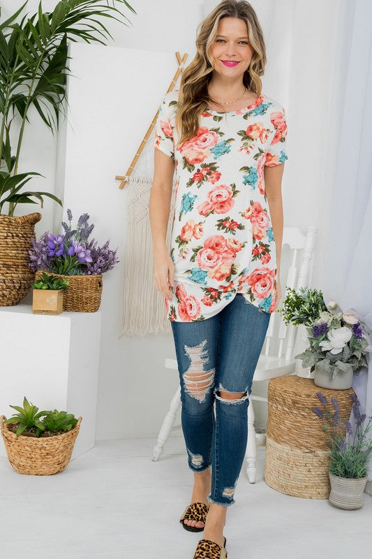 e Luna Floral Tunic Top