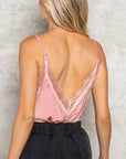 POL Adjustable Strap Lace Trim Cami