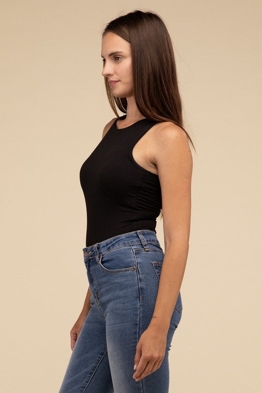 ZENANA Boat Neck Sleeveless Padded Bodysuit