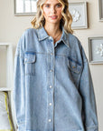 First Love Smile Face Button Down Raw Hem Denim Jacket