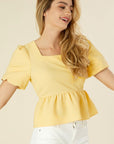 Lilou Bubbles Sleeved Blouse with Peplum