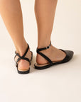 LINDEN-S Ankle Strap Flats