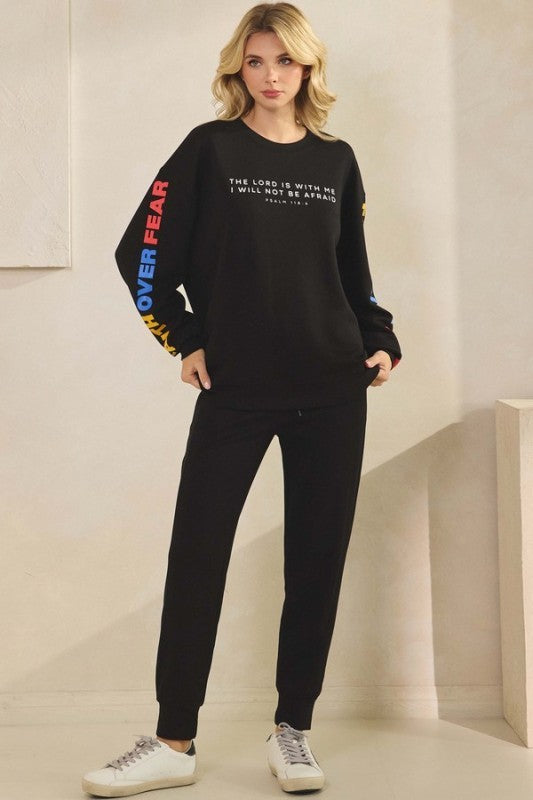 PLUS Faith Over Fear Ultra Comfy Graphic Sweatshirt