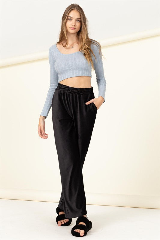 HYFVE Scoop Neck Long Sleeve Crop Top