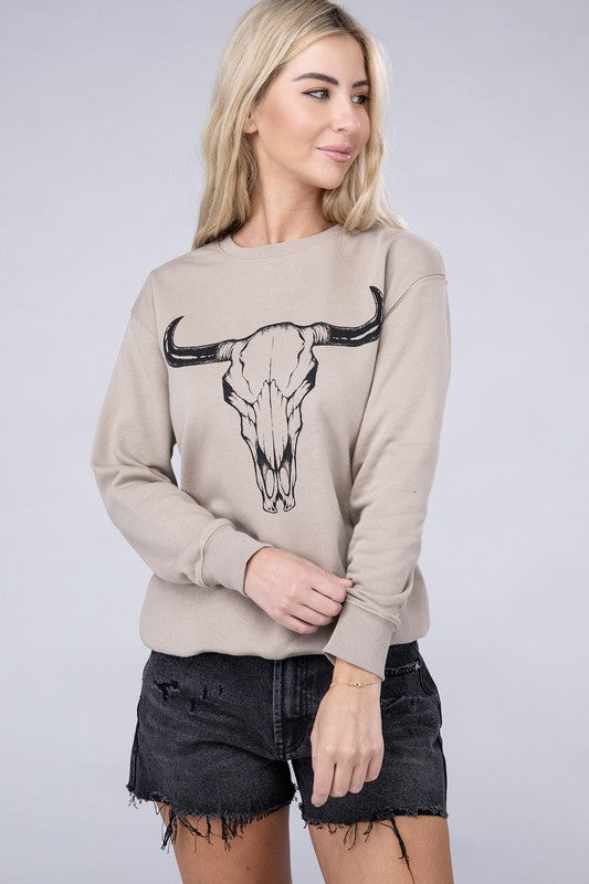 Cow Skull Graphic Sweatshirt