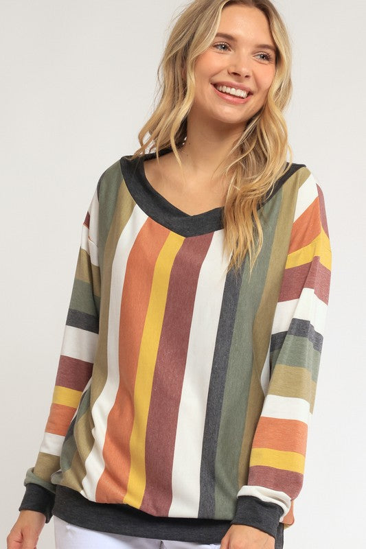 e Luna Wide V-Neck Sweatshirt