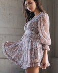 One and Only Collective Inc Printed Ruffle Sleeved Empire Waist Dress