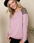 e Luna PLUS Solid Cheetah Mix Sweatshirt