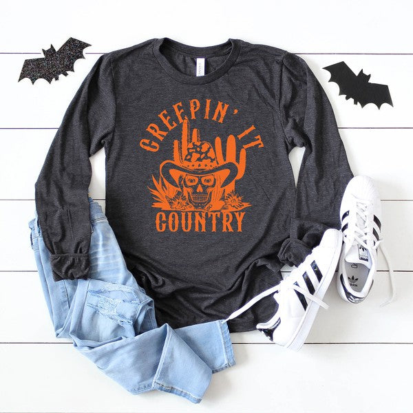 Creepin&#39; It Country Long Sleeve Graphic Tee
