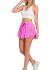 Zenana Ruffle Hem Tennis Skirt with Hidden Inner Pockets