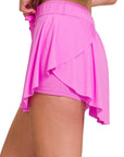 Zenana Ruffle Hem Tennis Skirt with Hidden Inner Pockets