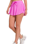 Zenana Ruffle Hem Tennis Skirt with Hidden Inner Pockets