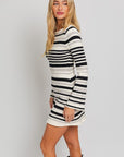 LE LIS Boat Neck Bell Sleeve Sweater Dress