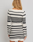 LE LIS Boat Neck Bell Sleeve Sweater Dress