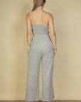 Sweater-Knit Fuzzy Frenchy Tie Front Cami Jumpsuit