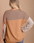 Ribbed Color Block Tunic Top