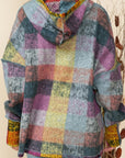 Red Green Mustard Plaid Inside-out Hood Tunic