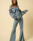 Denim Lab USA Backless Puffle Jumpsuit