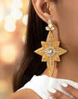 Seed Bead Christmas Star Drop Earrings