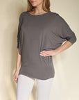 Fabina Bamboo Side Rouch Dolman Top