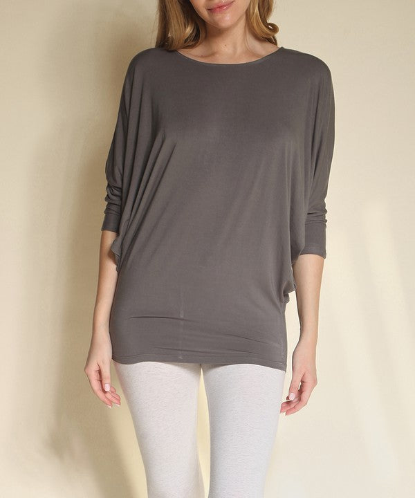 Fabina Bamboo Side Rouch Dolman Top