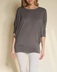 Fabina Bamboo Side Rouch Dolman Top