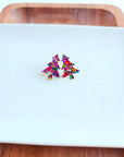 Christmas Tree Studs - Pink Sparkle Earrings