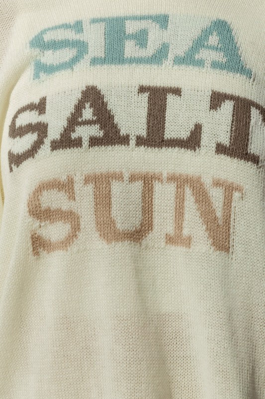 Gilli Round Neck Long Sleeve Sea Salt Sun Sweater