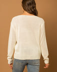 Gilli Round Neck Long Sleeve Sea Salt Sun Sweater