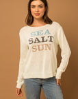 Gilli Round Neck Long Sleeve Sea Salt Sun Sweater