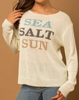 Gilli Round Neck Long Sleeve Sea Salt Sun Sweater