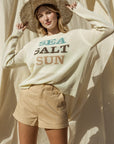 Gilli Round Neck Long Sleeve Sea Salt Sun Sweater